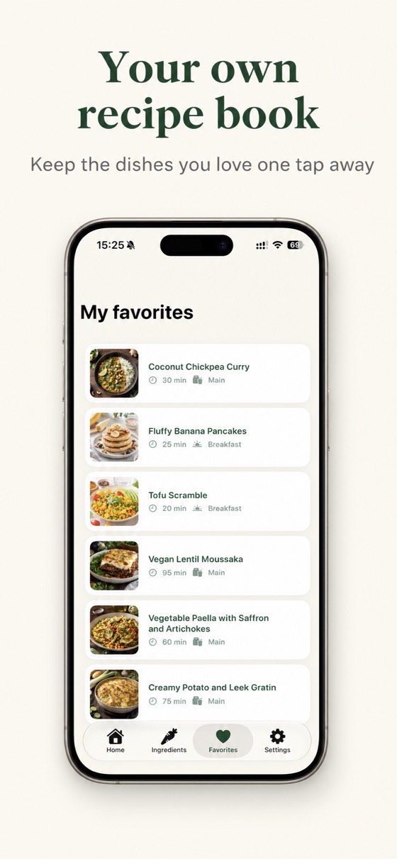 Vegan Recipes app screen 4